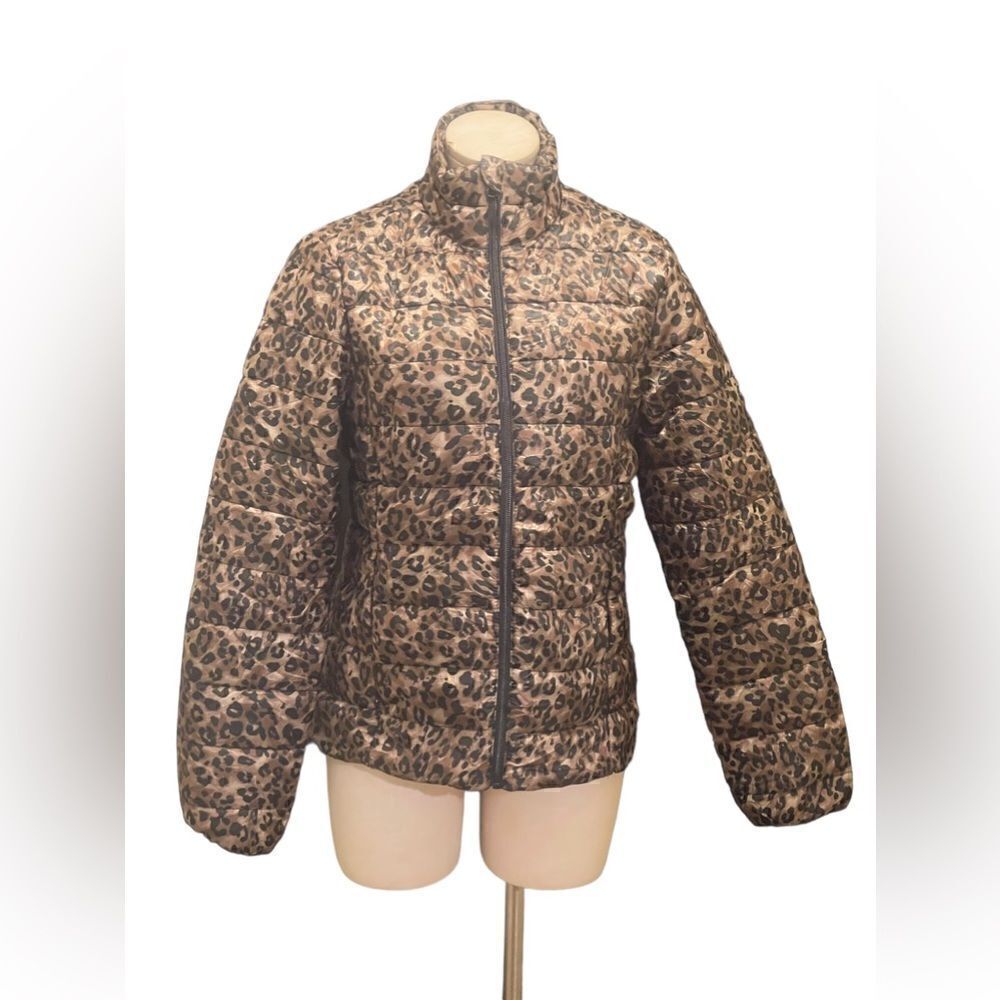 Trendy Joe Fresh Animal Print Lightweight Puffer Jacket